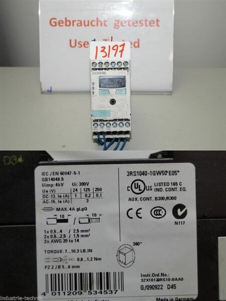 Siemens SIRIUS 3RS1040-1GW50