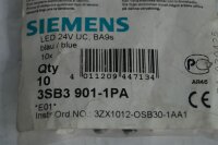 10 x Siemens 3SB3901-1PA LED-Lampe Blau Blue