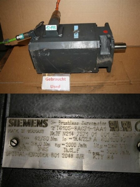 Siemens 1FT6105-8AC71-1AA1  servo motor servomotor TRANSPORTSCHADEN