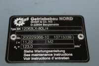 NORD 0,75 kW 123 min Getriebemotor SK80L/4 Gearbox SK12063lx-80l74