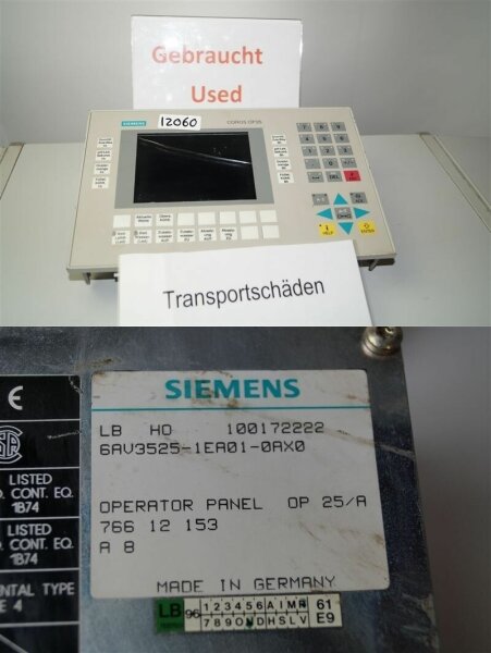 Siemens Operator panel coros op25  6AV3525-1EA01-0AX0  GLASS VON DISPLAY BESCHÄDIGT