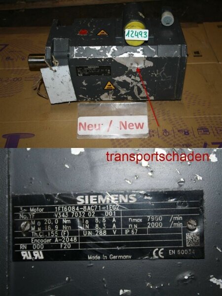 Siemens 1FT6084-8AC71-1EG2 servomotor  servo motor  mit transportschaden