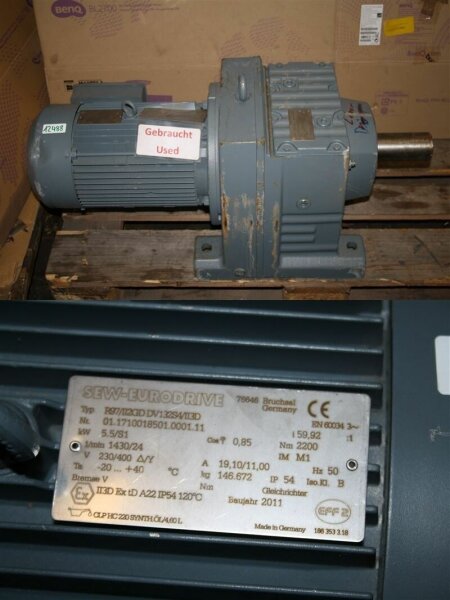 Sew  5,5 kw   24 min getriebemotor R97 II2GD Gearbox sterngetriebemotor