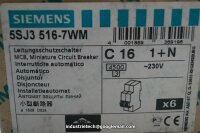 6xstück Siemens C 16 , 5SJ3516-7WM Leitungsschutzschalter, 16A , C16  230v, 1+N