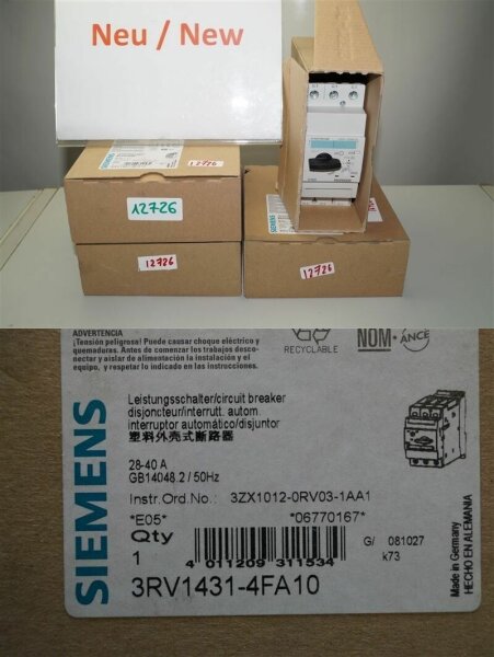 Siemens Leistungsschalter 3RV1431-4FA10