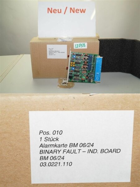 Rolf janssen Alarmkarte BM 06/24 binary fault -ind board  03.0221.110