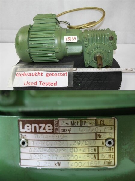 Lenze  0,25 kw  25 min getriebemotor gearbox 7kb4-999h