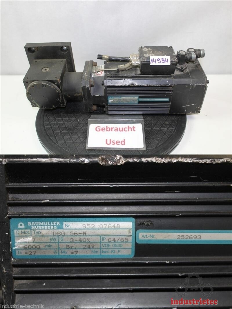 Baumueller DSG 56M SERVOMOTOR SERVO MOTOR 7 kw, 999,00