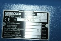 BECKER SV 5.130/1-28   156 m³/h Seitenkanalverdichter Vakuumpumpe  0,90KW vacuum