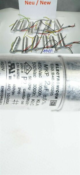 Electronicon 2uf Kondensator MKP 2µF Motorkondensator Anlaufkondensator 450v