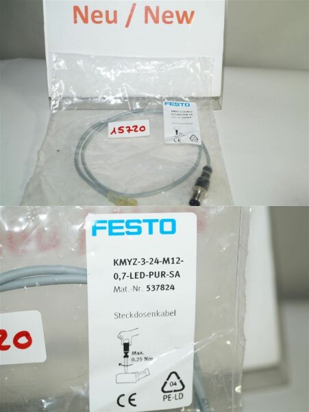 FESTO Steckdosenkabel KMYZ-3-24-M12-0,7-LED-PUT-SA 537824