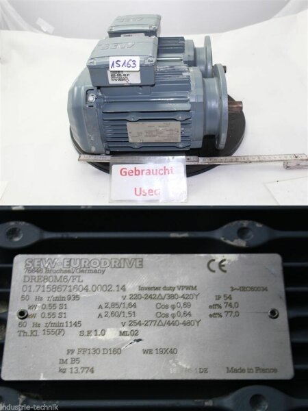 SEW 0,55 KW 935 min elektromotor DRE80M6/FL FLANCH  B5