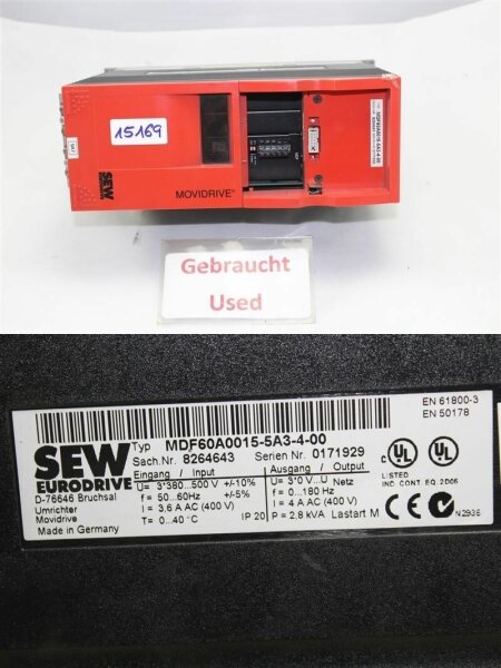 SEW MDF60A0015-5A3-4-00  Frequenzumrichter 8264643 inverter 2,8 KVA