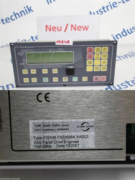 Stein Sohn XAS Panel Chief Engineer 070538 F503006A XAS02