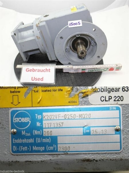 STÖBER K202VF-0250-MQ20 GETRIEBE GEARBOX  i=25