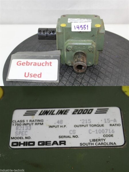 UNLINE 2000 OHIO GEAR B2133  gertriebe getriebemotor  gearbox