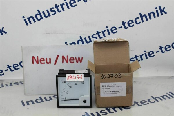 eltroma Drehspuhleninstrument PQ 96, 4-20mA Anti-Reflexglas 0-40bar