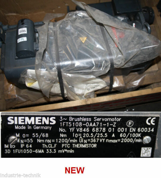 Siemens 1FT5108-0AA71-1-Z Servomotor SERVO MOTORS 1FT51080AA711Z