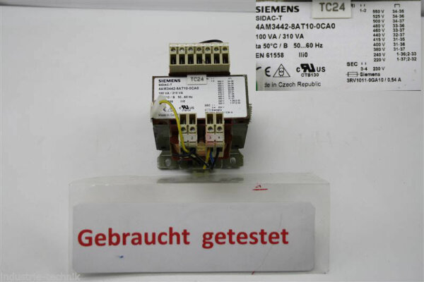 siemens sidac-T 4AM3442-8AT10-0CA0 100 VA 310 VA transformator trafo