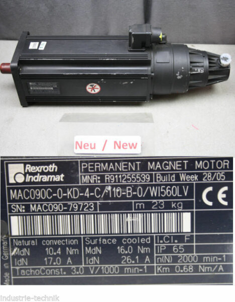 Indramat MAC090C Permanent Magnet MAC090C-0-KD-4-C/110-B-0/WI56LV SERVOMOTOR