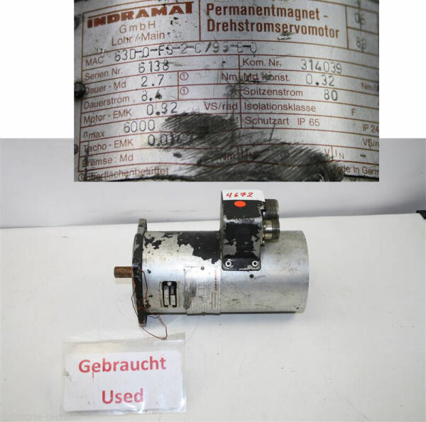 indramat MAC 63D-0-FS-2-C /95-B-0  Servomotor 63D-0-FS-2-C , MAC63D