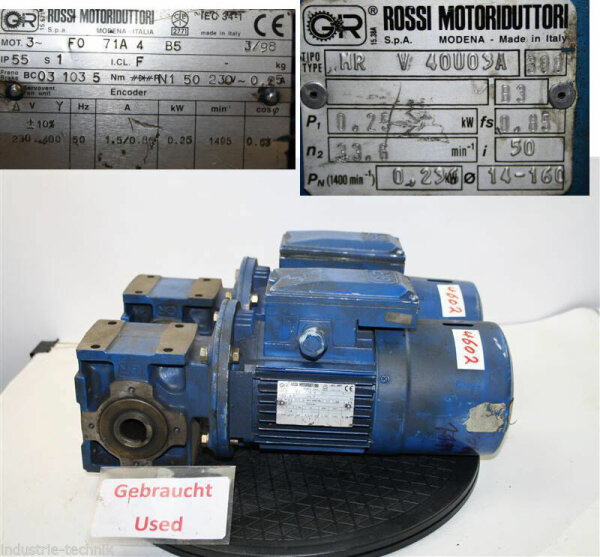 Rossi 0,25 kw  28 min getriebemotor MR V 40U03A