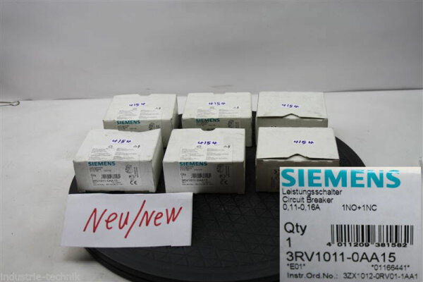 Siemens 3RV1011-0AA15   0,11-0,16A Leistungsschalter Motorschutzschalter CIRCUIT