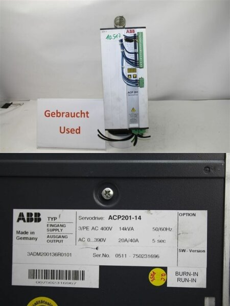 ABB  ACP201-14  Servodrive 14 KVA SERVOVERSTÄRKER 3ADM200136R0101