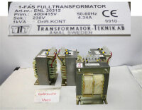 1 faz TRANSFORMATOR 1KVA  4.34A  sek 230V trafo