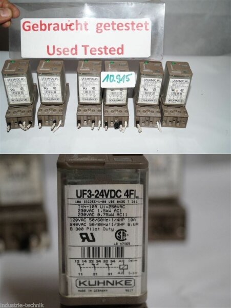 kuhnke UF3-24VDC 4FL  UNIVERSAL RELAIS  RELAY 10A  UF3-24VDC
