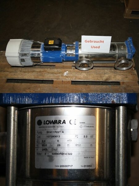 Lowara SV411R22T/A   2,2 kw  hochdruckpumpe pumpe  H=93.5 m 8 m³/h