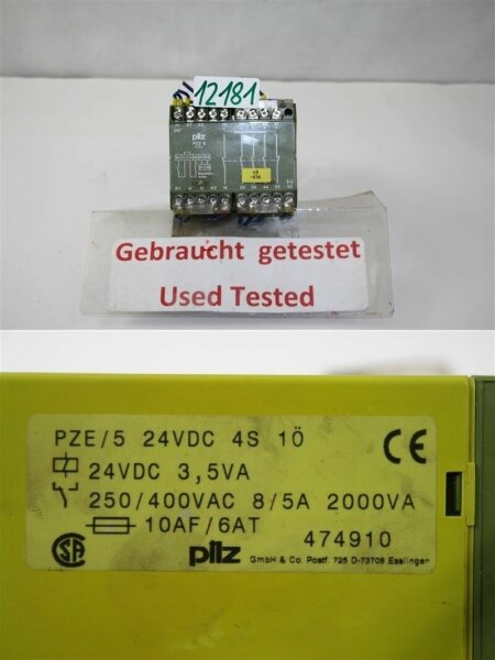 Pilz  PZE -5    474910   PZE/5  24VDC 4S 10    474910