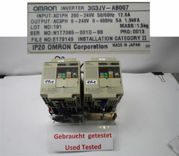 OMRON 3G3JV-AB007 Frequenzumrichter Inverter 1,9 KVA