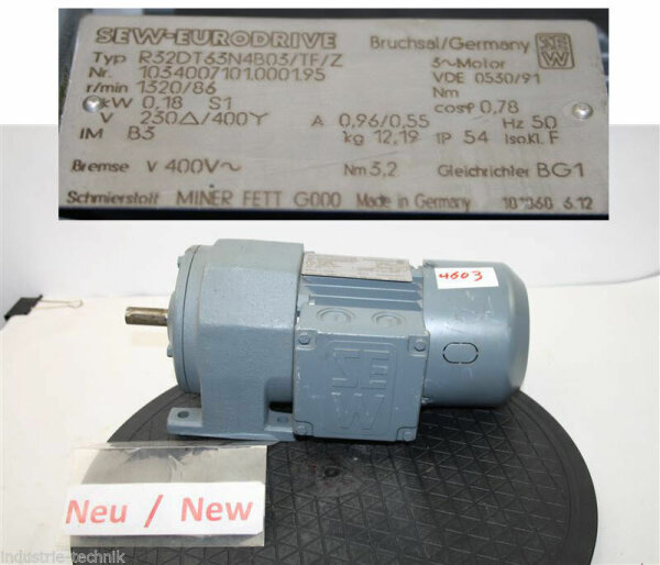 SEW  0,18 KW 86 Min  WR32DT33N4B03 Getriebemotor STERNGETRIEBE