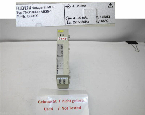 SIEMENS TELEPERM netzgerät MU2  7NG1900-1AB35-1