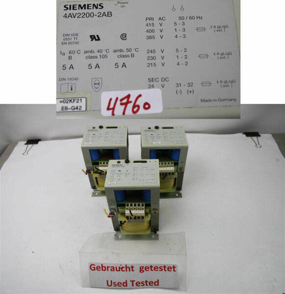 Siemens Trafo Transformator 4AV2200-2AB 4AV 2200-2AB