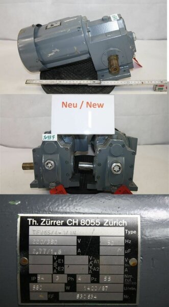 Th Zürre  0,58 kw  87 min  getriebemotor  RTFV65 gearbox