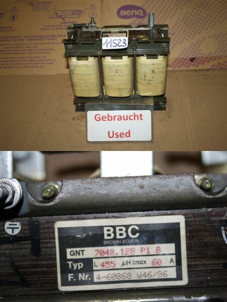 BBC GNT 7048.128 P B  drossel transformator L 455 uh Imax 60A GNT7048128