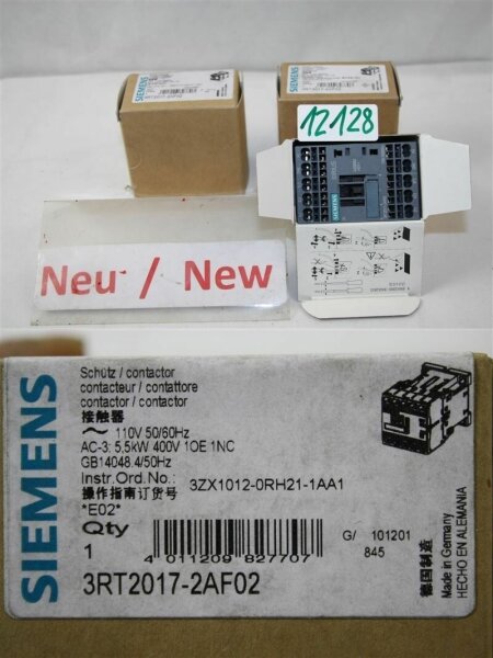 Siemens 3RT2017-2AF02  schütz contactor 110V  AC-3    5,5kw