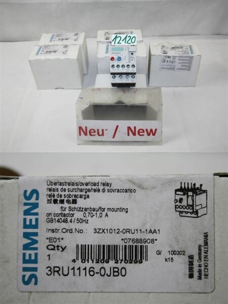 Siemens 3RU1116-0JB0 overload relay  0,70-1,0  A  UEBERLASTRELAIS