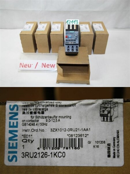 Siemens 3RU2126-1KC0 overload relay  9,0-12,5  A  UEBERLASTRELAIS