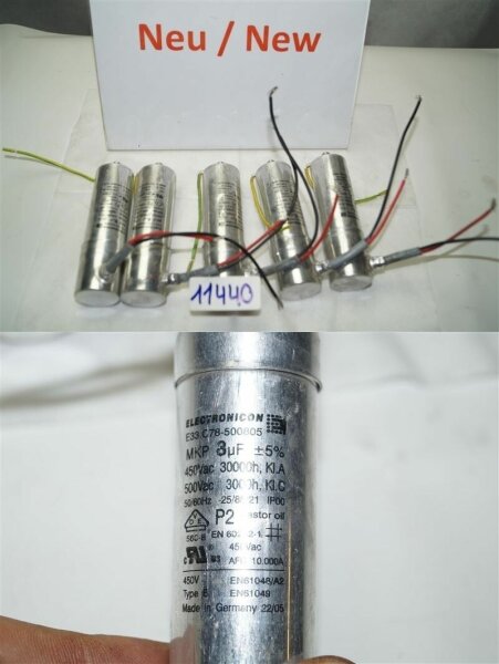 Electronicon 8uf Kondensator MKP 8µF Motorkondensator Anlaufkondensator 450v
