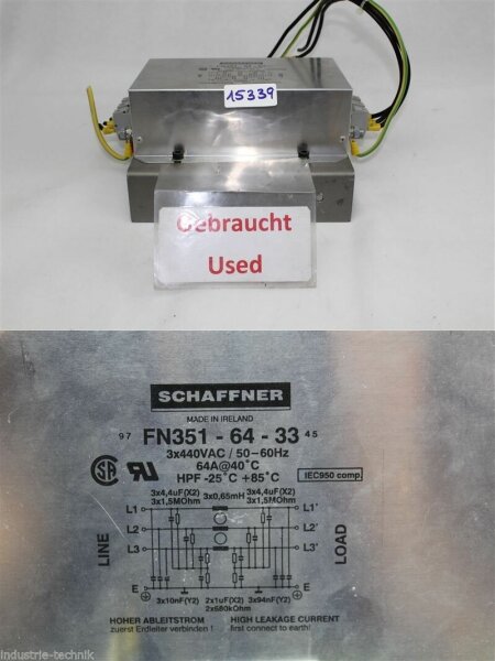 SCHAFFNER OUTPUT filter FN351-64-33