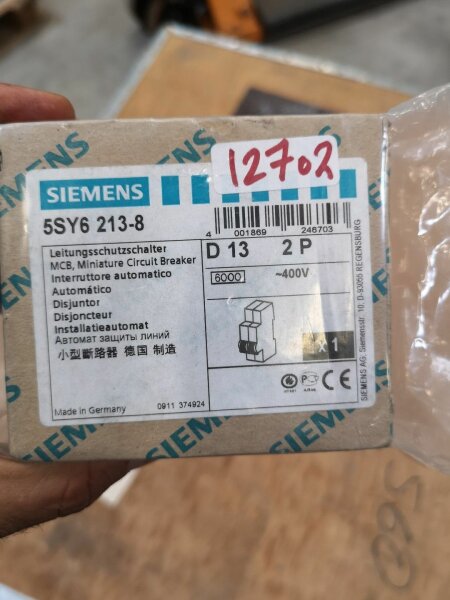 Siemens D 13 , 5SY6213-8 Leitungsschutzschalter, 5SY62, 13A , D13  400v,  2 POLI