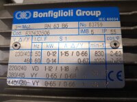 Bonfiglioli 0-12 KW 12 min Getriebemotor BN 63 B6  Gearbox BN63B6