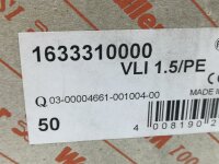 50 STÜCKE ALS SET !! Weidmüller VLI 1,5/PE Klemme Vierstockklemme