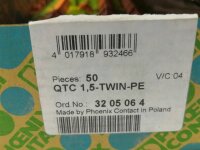 50 STÜCKE PHOENIX CONTACT QTC 1,5-TWIN-PE...