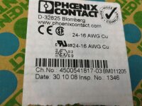 50 STÜCKE PHOENIX CONTACT QTC 1,5-TWIN-PE  Reihenklemme Durchgangsklemme 3205064
