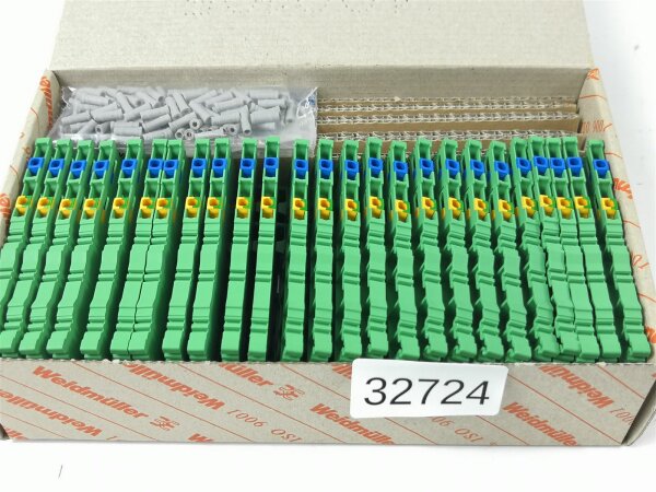 25 STÜCKE Weidmüller IEK 1.5N 3L PE 1,5mm² Reihenklemme Durchgangsklemme 1801800000