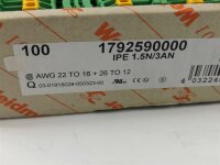 100 STÜCKE Weidmüller IPE 1.5N/3AN 1,5mm² Reihenklemme Durchgangsklemme 1792590000